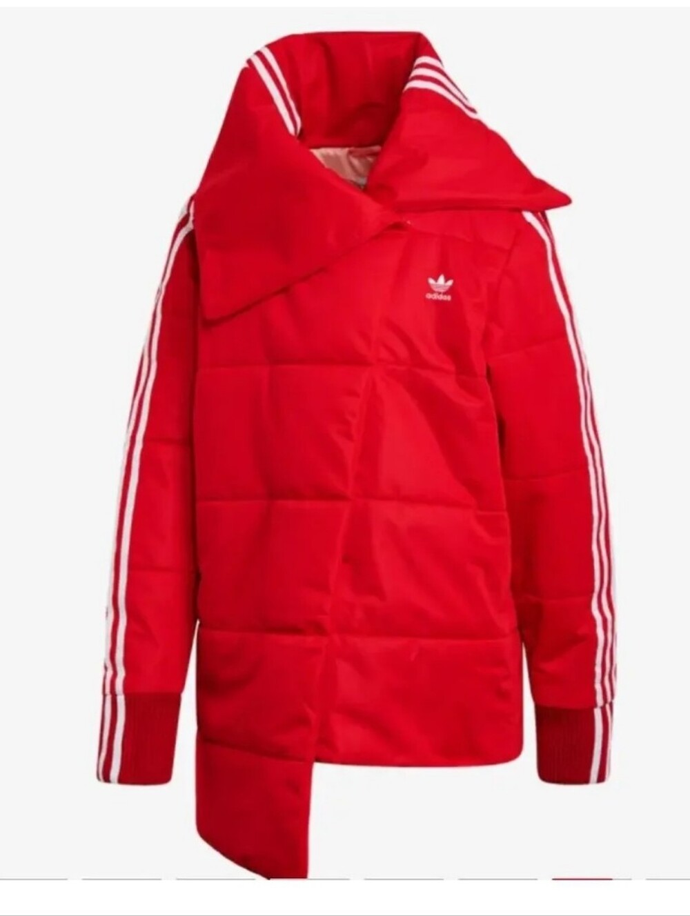Adidas Originals Red Asymmetrical Puffer Track Quiet Flex Streetwear Jacket L